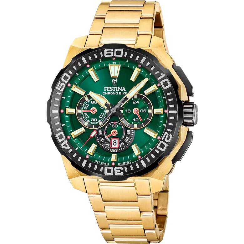 Festina Chrono Bike Stainless Steel Chronograph Mens Watch I Model F20727-2 Quartz Movement