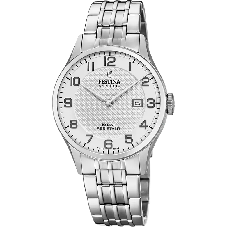Festina Swiss Made Stainless Steel Analog Mens Watch I Model F20005/1 Quartz Movement