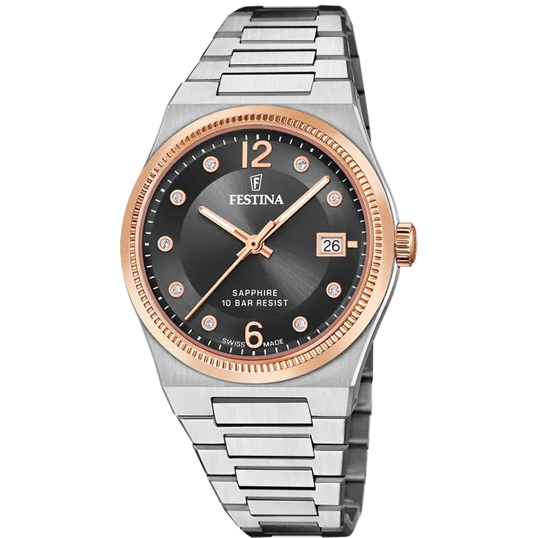 Festina Swiss Made Stainless Steel Analog Ladies Watch I Model F20037/3 Quartz Movement