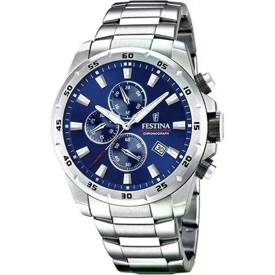 Festina Chrono Sport Stainless Steel Chronograph Mens Watch I Model F20463/2 Quartz Movement