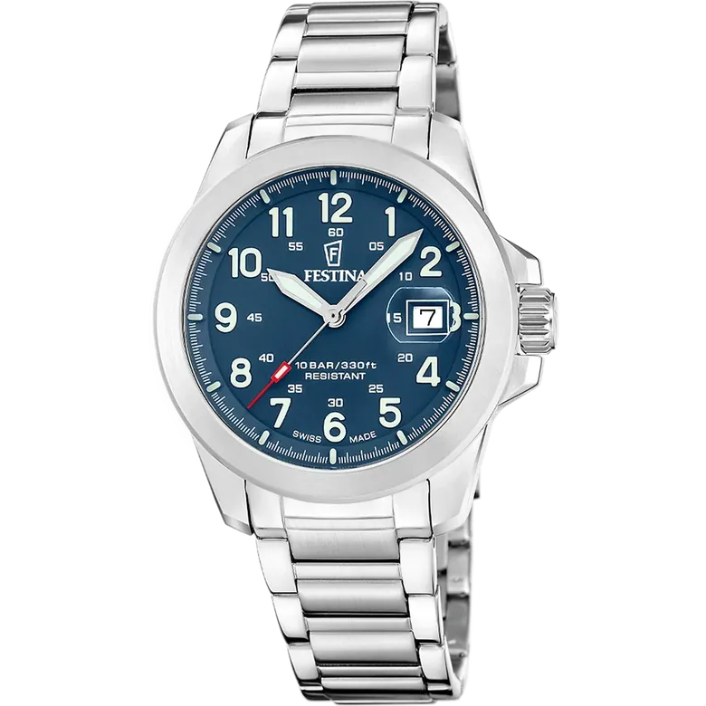 Festina Swiss Made Stainless Steel Analog Mens Watch I Model F20081-2 Quartz Movement