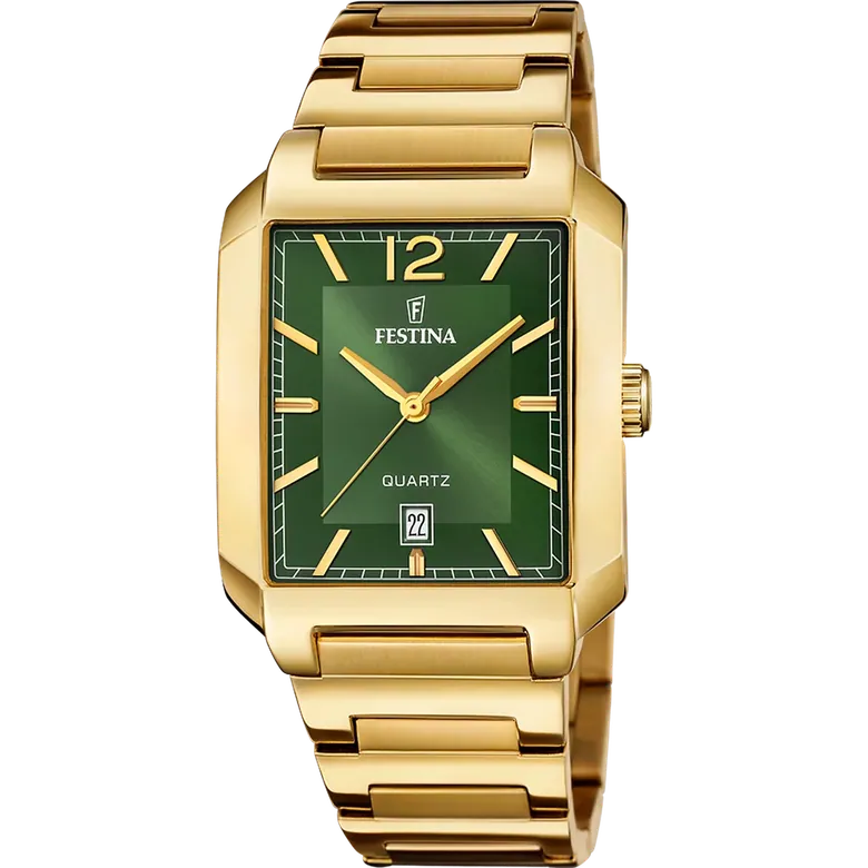Festina On The Square Stainless Steel Analog Mens Watch I Model F20678-5 Quartz Movement
