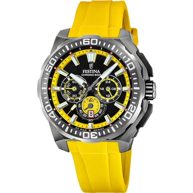 Festina Chrono Bike Rubber Chronograph Mens Watch I Model F20725-1 Quartz Movement