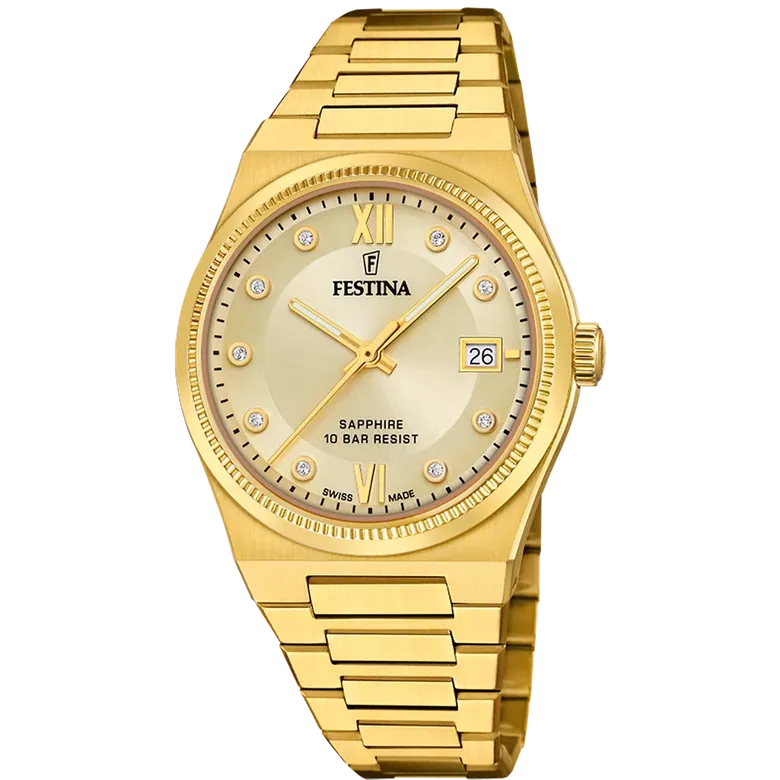 Festina Swiss Made Stainless Steel Analog Ladies Watch I Model F20039/2 Quartz Movement