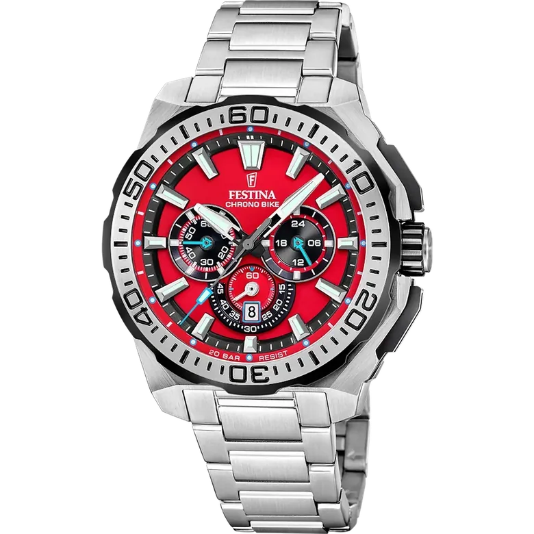 Festina Chrono Bike Stainless Steel Chronograph Mens Watch I Model F20724-5 Quartz Movement