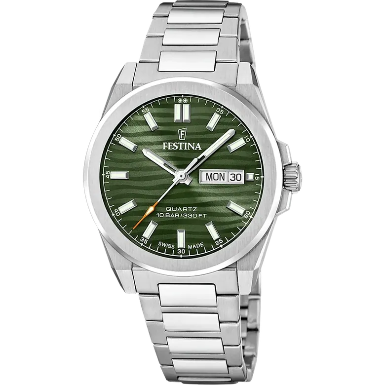 Festina Swiss Made Stainless Steel Analog Mens Watch I Model F20073-4 Quartz Movement