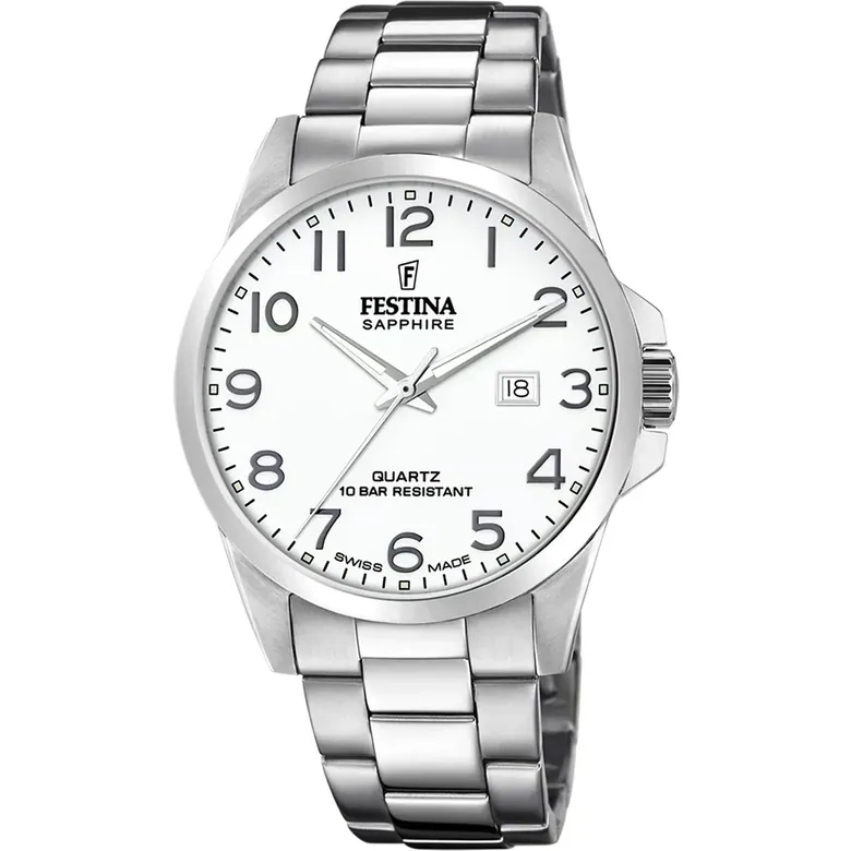 Festina Swiss Made Stainless Steel Analog Mens Watch I Model F20024/1 Quartz Movement