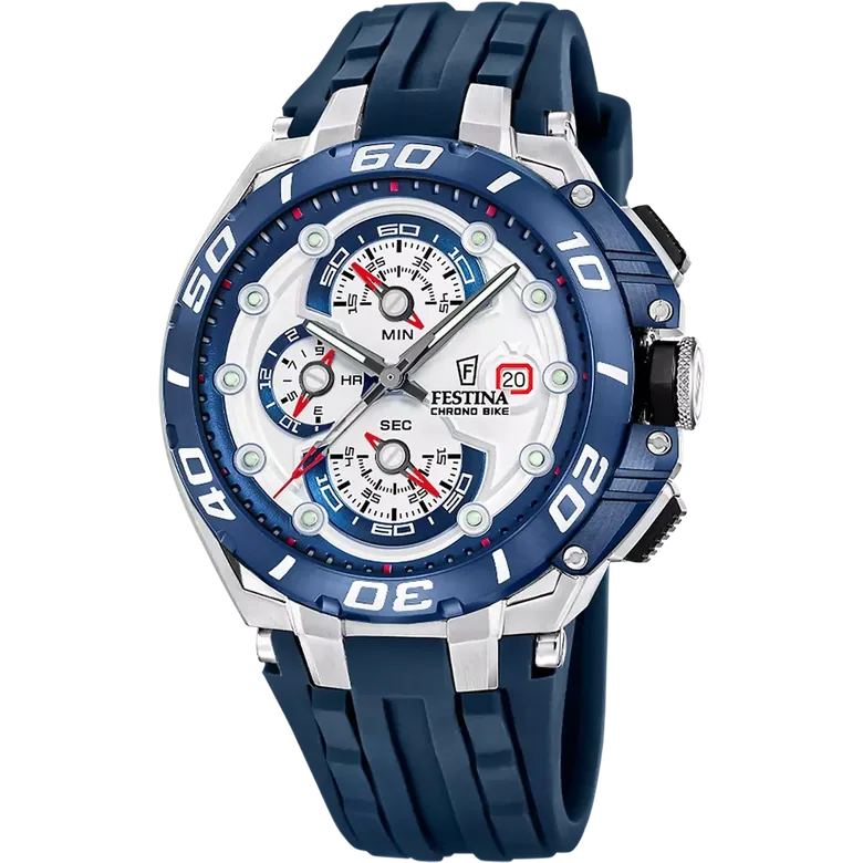 Festina Chrono Bike Rubber Chronograph Mens Watch I Model F20755-1 Quartz Movement