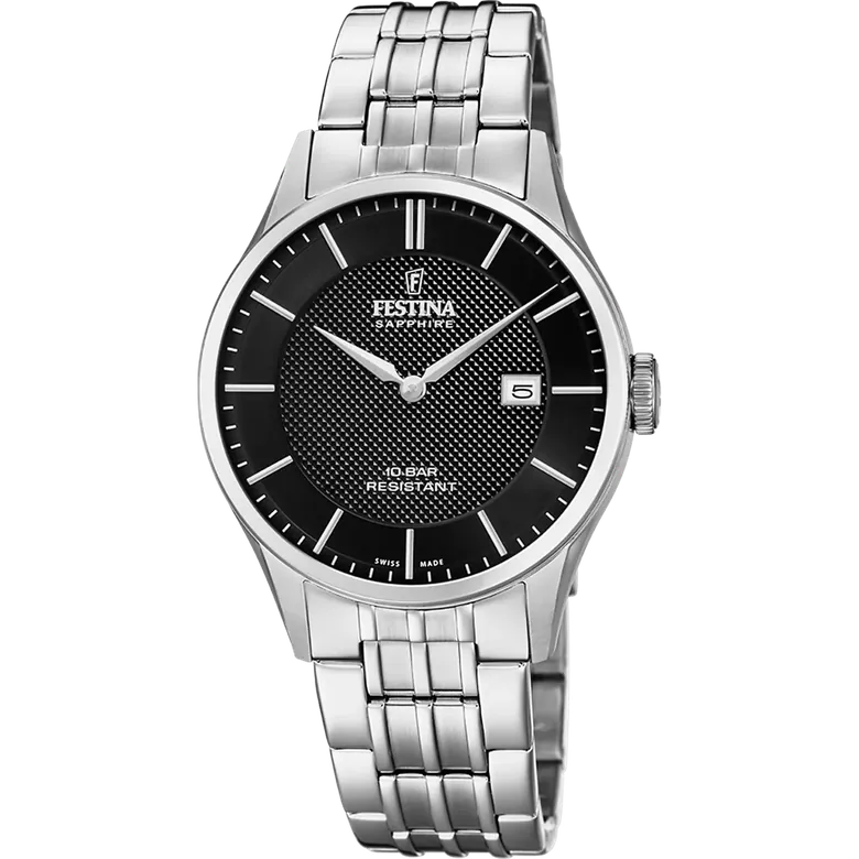 Festina Swiss Made Stainless Steel Analog Mens Watch I Model F20005/4 Quartz Movement