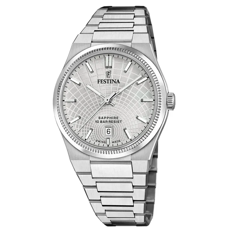Festina Swiss Made Rive Stainless Steel Analog Mens Watch I Model F20051/2 Quartz Movement