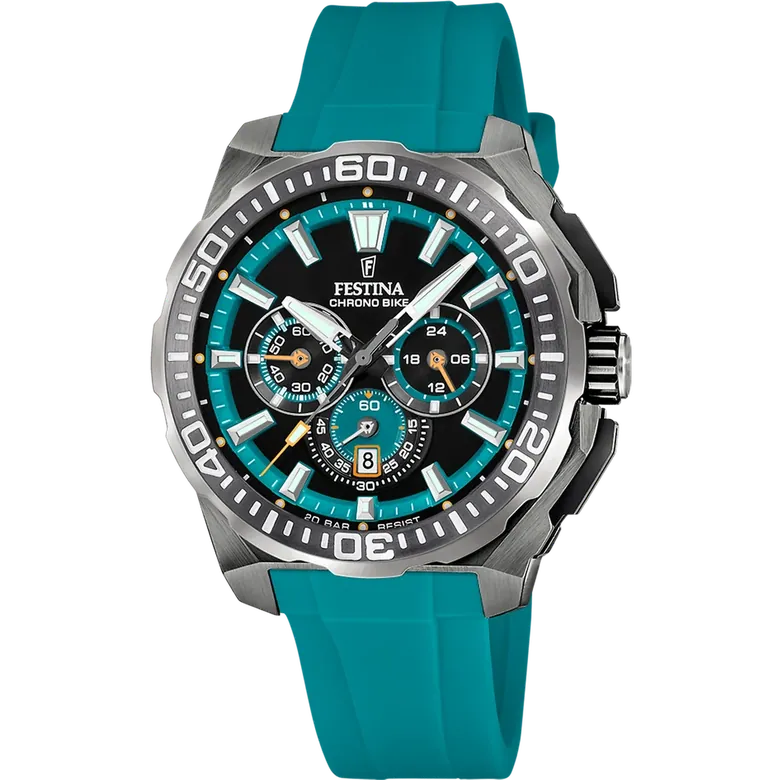 Festina Chrono Bike Rubber Chronograph Mens Watch I Model F20725-6 Quartz Movement