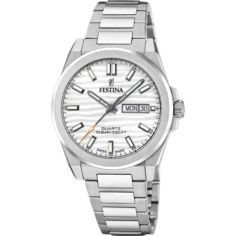 Festina Swiss Made Stainless Steel Analog Mens Watch I Model F20073-1 Quartz Movement