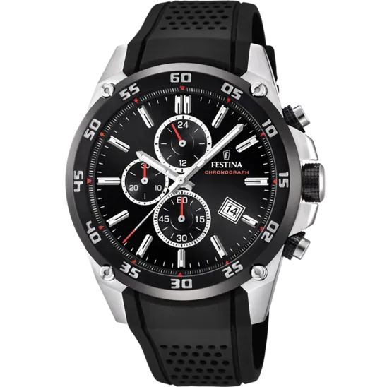 Festina The Originals Rubber Chronograph Mens Watch I Model F20330/5 Quartz Movement