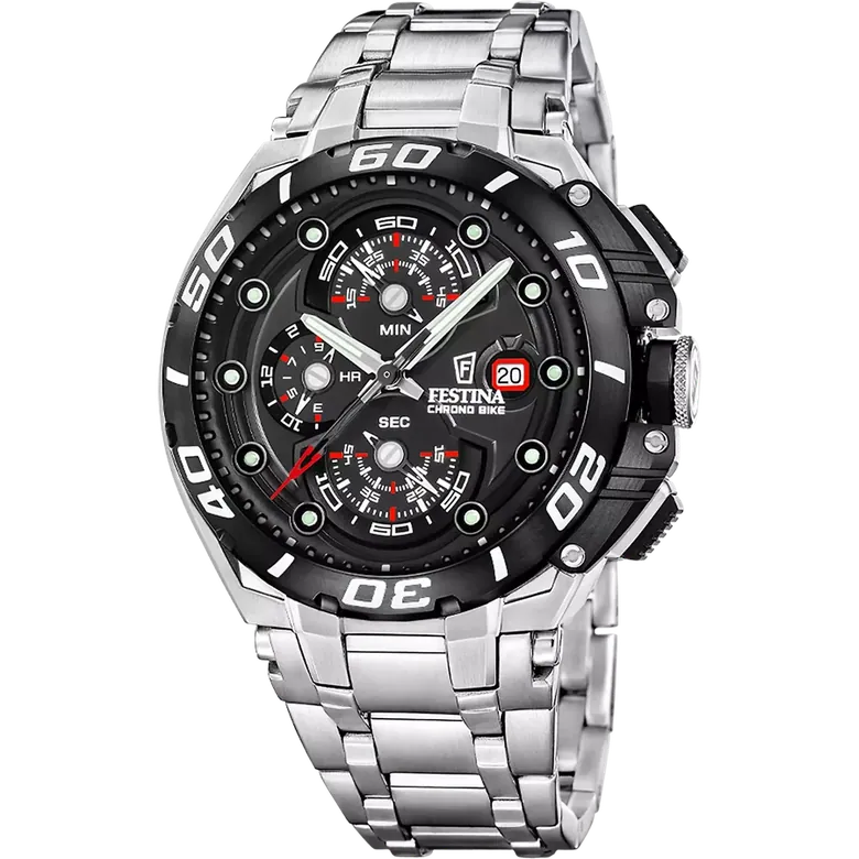 Festina Chrono Bike Stainless Steel Chronograph Mens Watch I Model F20754-6 Quartz Movement