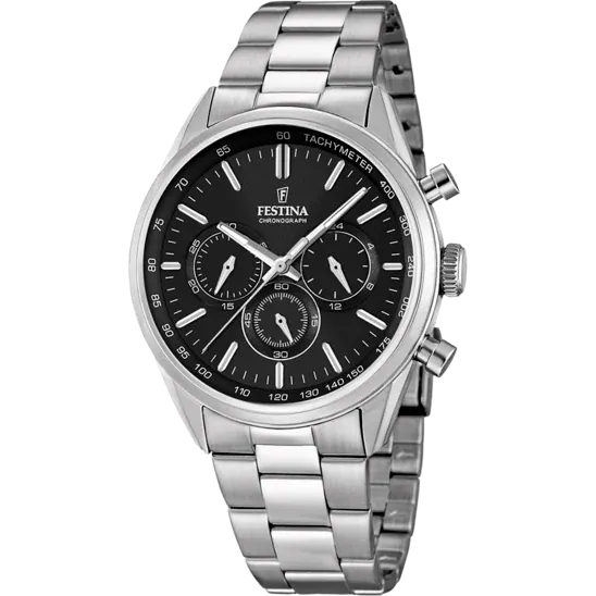 Festina Timeless Chronograph Stainless Steel Chronograph Mens Watch I Model F16820/4 Quartz Movement