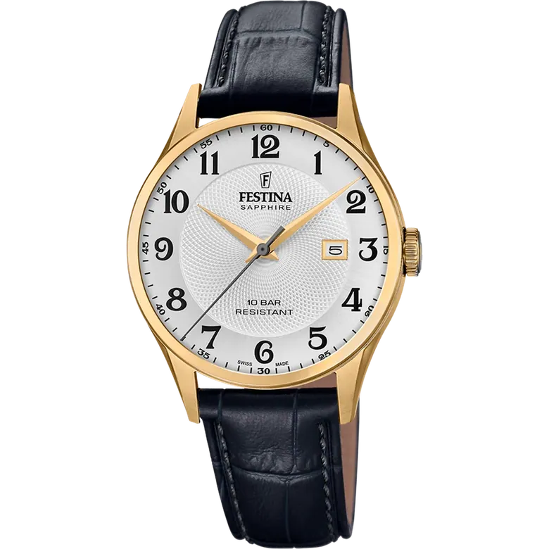 Festina Swiss Made Leather Analog Mens Watch I Model F20010/1 Quartz Movement