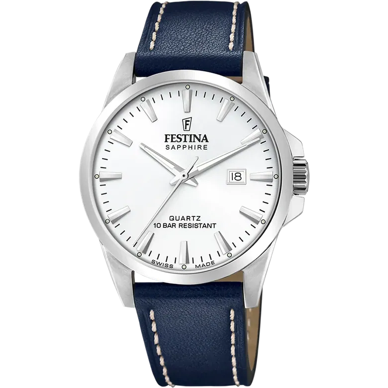 Festina Swiss Made Leather Analog Mens Watch I Model F20025/2 Quartz Movement
