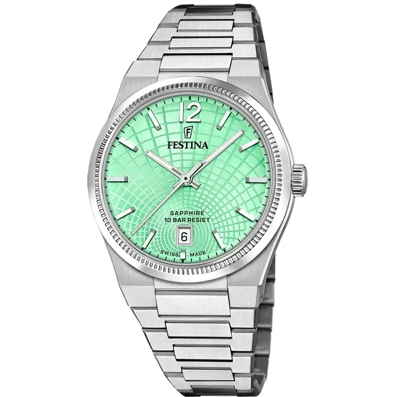 Festina Swiss Made Rive Stainless Steel Analog Mens Watch I Model F20052/4 Quartz Movement