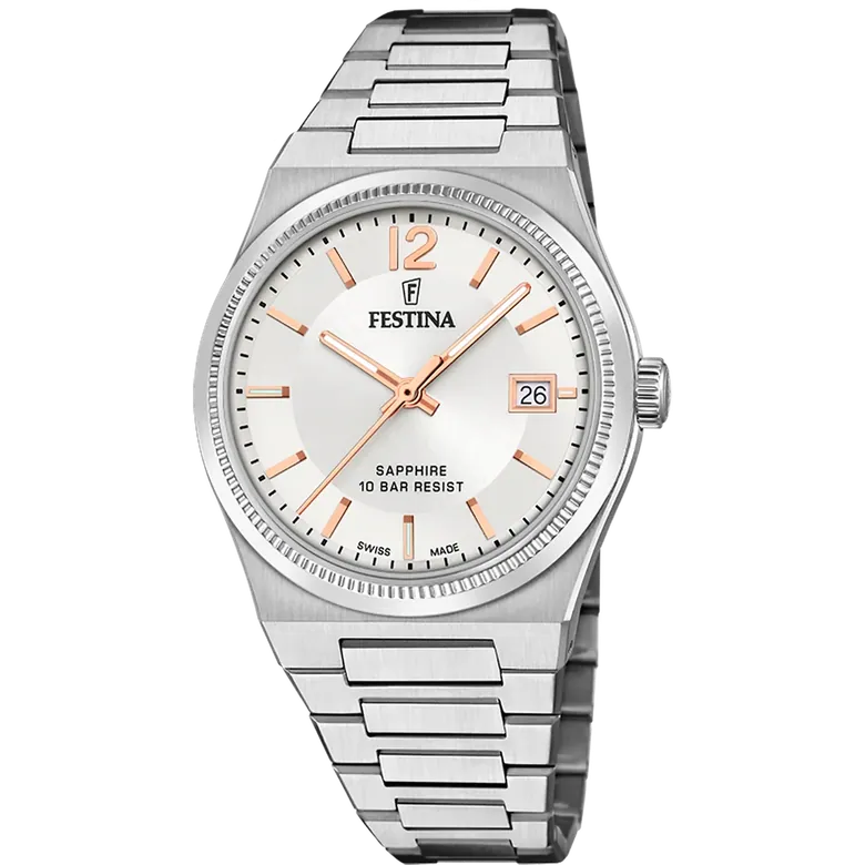 Festina Swiss Made Stainless Steel Analog Ladies Watch I Model F20035/2 Quartz Movement