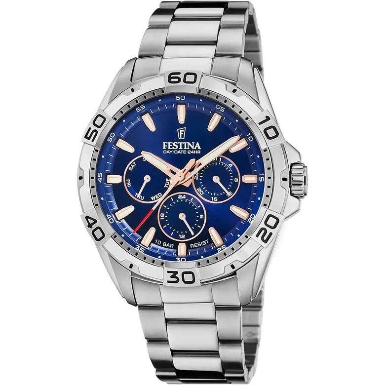 Festina Multifunction Stainless Steel Multifunction Mens Watch I Model F20623-2 Quartz Movement