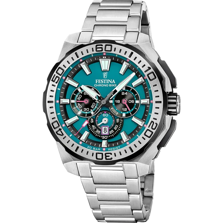 Festina Chrono Bike Stainless Steel Chronograph Mens Watch I Model F20724-6 Quartz Movement