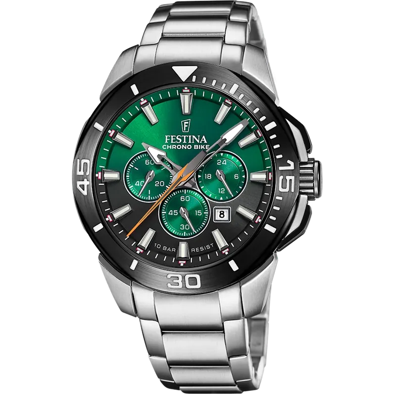 Festina Chrono Bike Stainless Steel Chronograph Mens Watch I Model F20641/B Quartz Movement