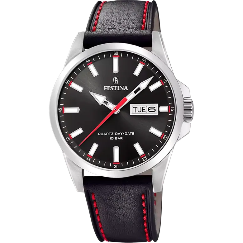 Festina Classics Leather Analog Mens Watch I Model F20358/4 Quartz Movement