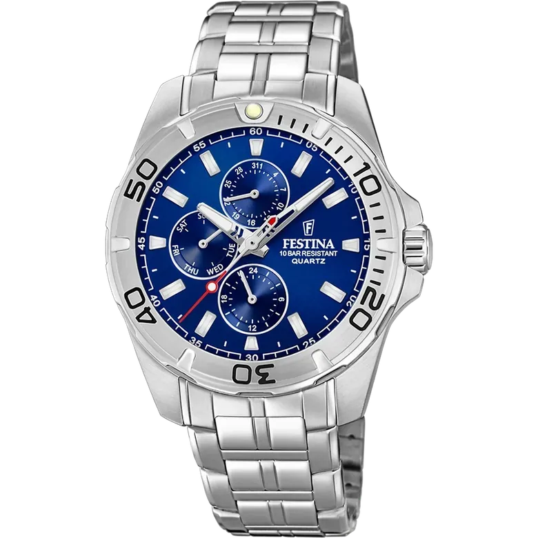 Festina Multifunction Stainless Steel Mens Watch I Model F20445/2 Quartz Movement