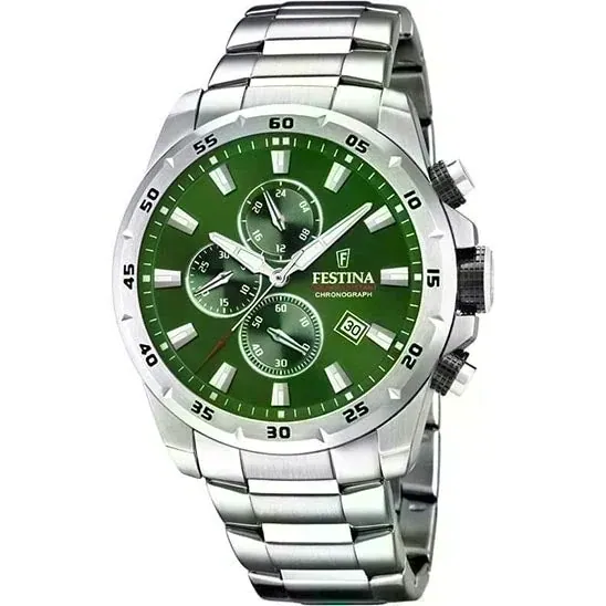 Festina Chrono Sport Stainless Steel Chronograph Mens Watch I Model F20463/3 Quartz Movement