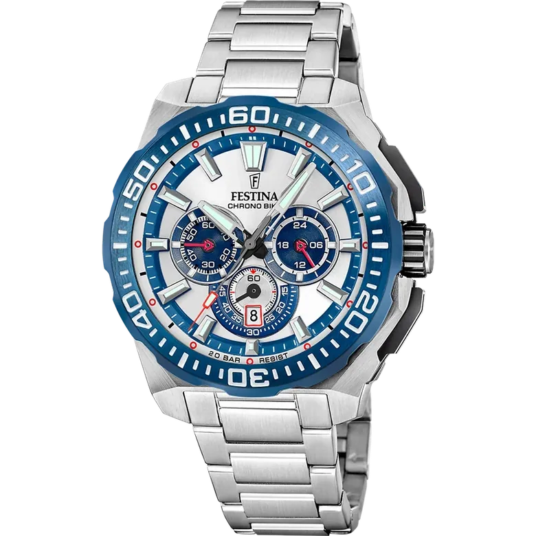 Festina Chrono Bike Stainless Steel Chronograph Mens Watch I Model F20724-1 Quartz Movement