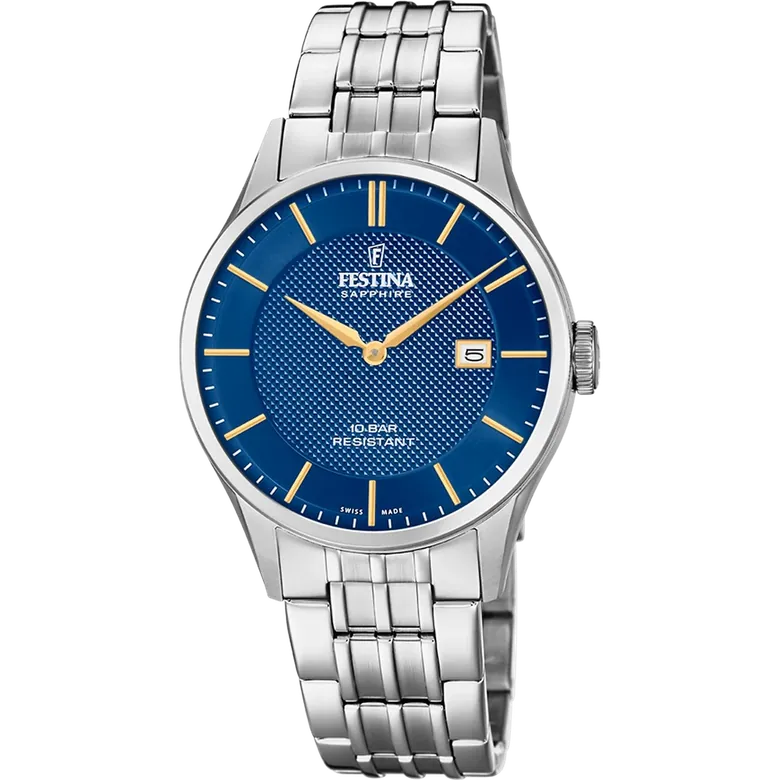 Festina Swiss Made Stainless Steel Analog Mens Watch I Model F20005/3 Quartz Movement