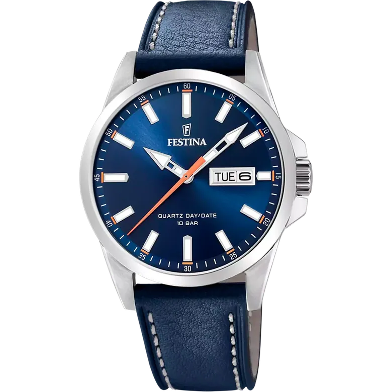 Festina Classics Leather Analog Mens Watch I Model F20358/3 Quartz Movement