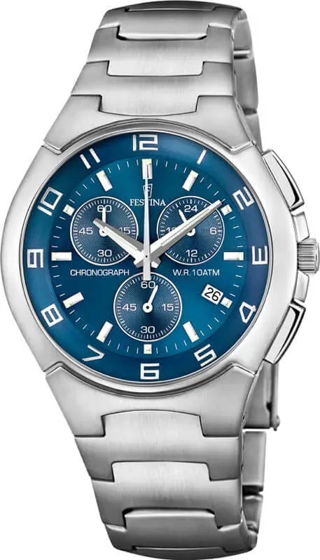 Festina Timeless Chronograph Stainless Steel Chronograph Mens Watch I Model F6698/4 Quartz Movement