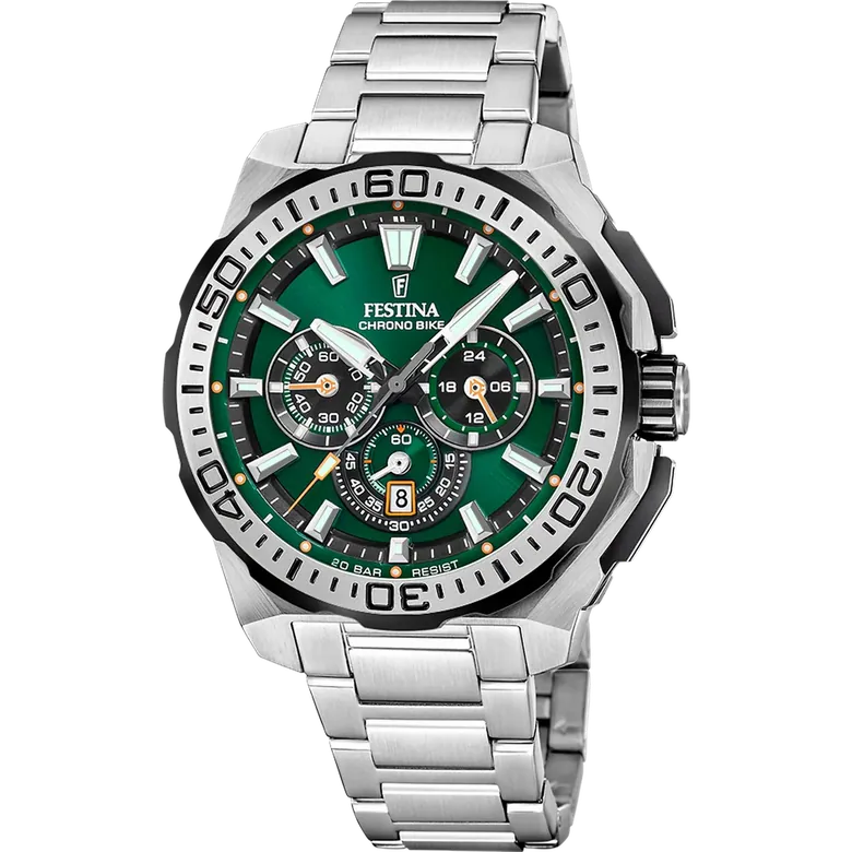 Festina Chrono Bike Stainless Steel Chronograph Mens Watch I Model F20724-3 Quartz Movement