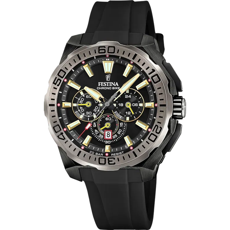 Festina Chrono Bike Rubber Chronograph Mens Watch I Model F20726-3 Quartz Movement