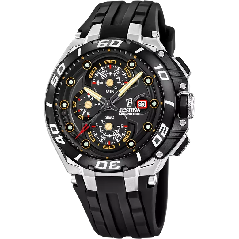Festina Chrono Bike Rubber Chronograph Mens Watch I Model F20755-8 Quartz Movement