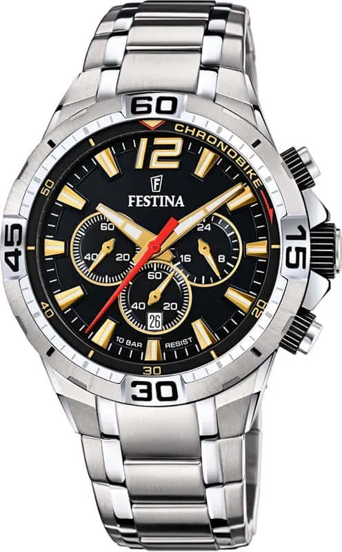 Festina Chrono Bike Stainless Steel Chronograph Mens Watch I Model F20522/5 Quartz Movement