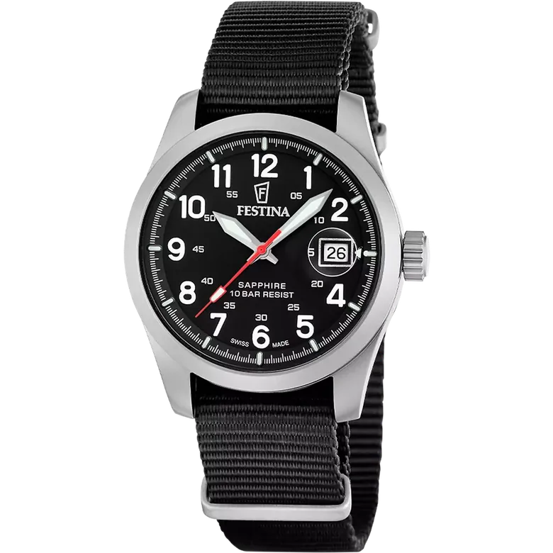 Festina Swiss Made Nylon Analog Mens Watch I Model F20082/3 Quartz Movement