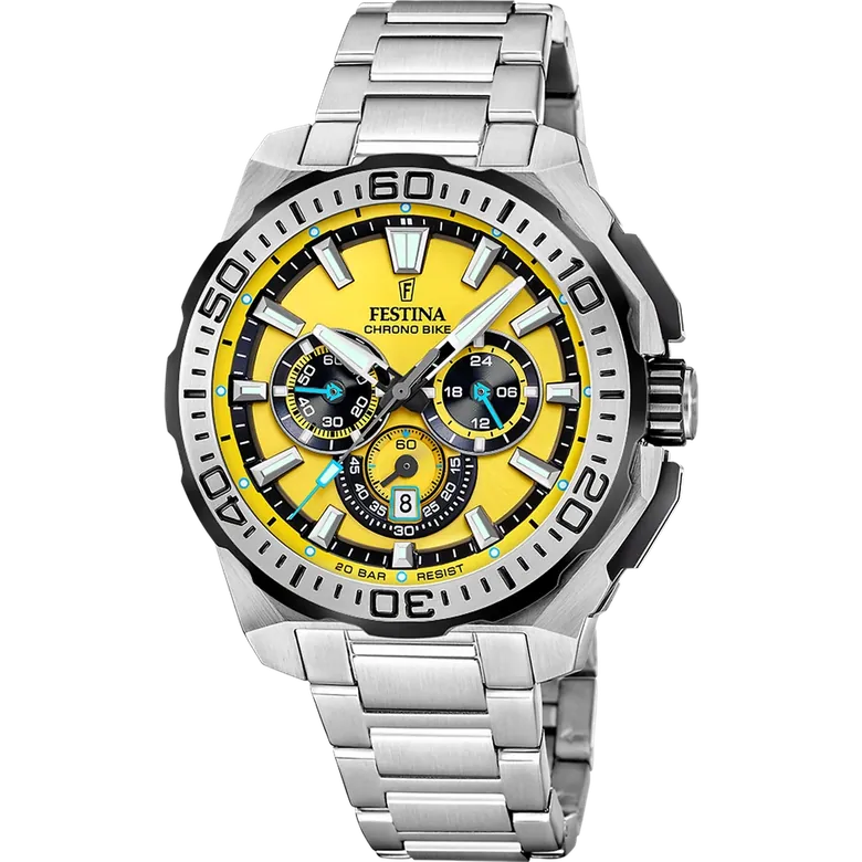 Festina Chrono Bike Stainless Steel Chronograph Mens Watch I Model F20724-4 Quartz Movement