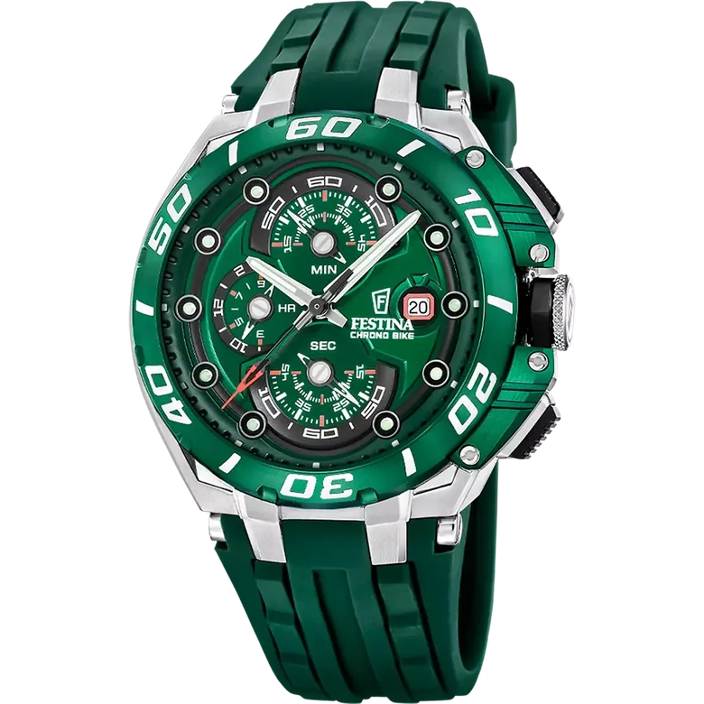 Festina Chrono Bike Rubber Chronograph Mens Watch I Model F20755-3 Quartz Movement
