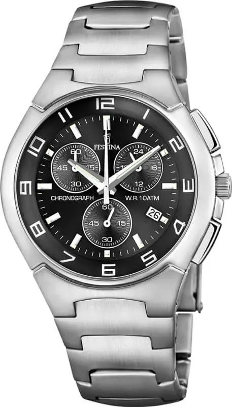 Festina Timeless Chronograph Stainless Steel Chronograph Mens Watch I Model F6698/2 Quartz Movement