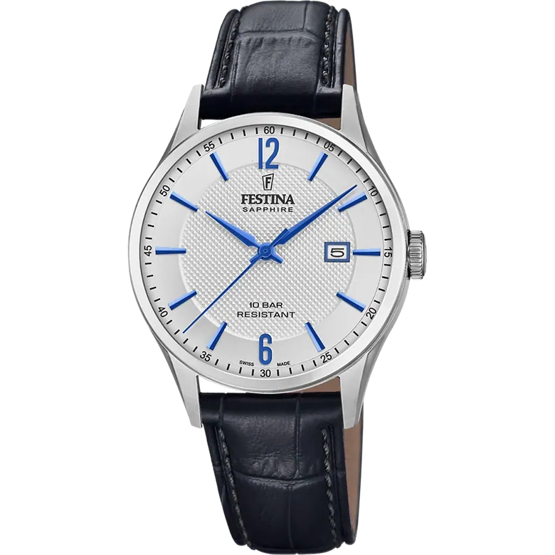 Festina Swiss Made Leather Analog Mens Watch I Model F20007/2 Quartz Movement