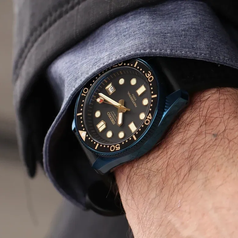 Special offer 40mm  SLA025 homage NH35A movt Steel PVD blue