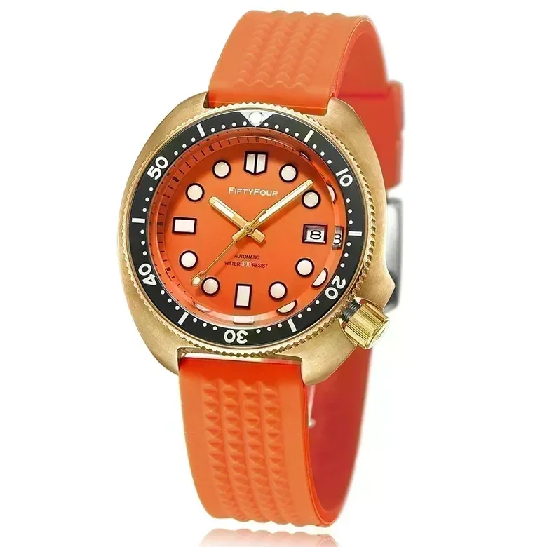 Orange bronze diver watch 30ATM mechnical movt