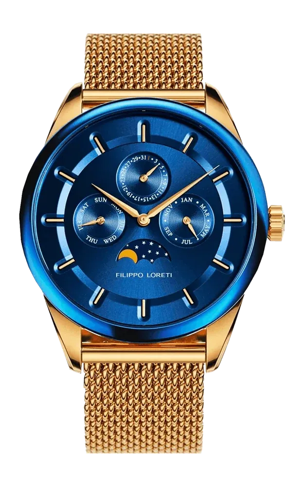 BOGO: Venice Moonphase Blue Gold Mesh