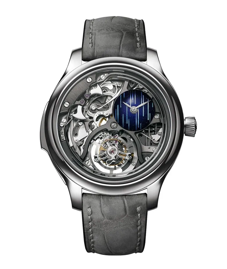 Introducing: H. Moser & Cie. Endeavour Minute Repeater Cylindrical Tourbillon Skeleton Cosmic Rain