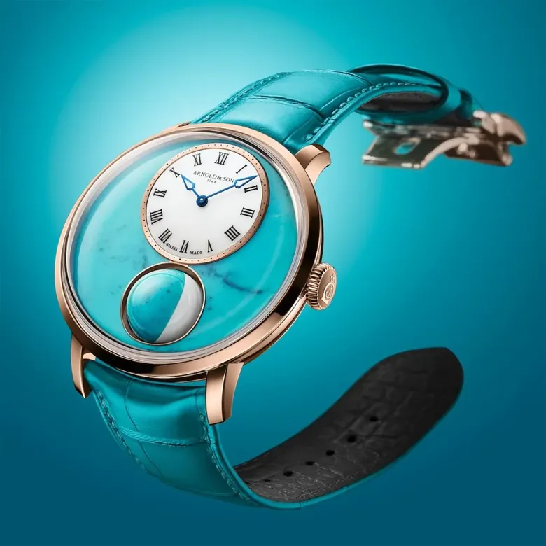 Introducing:Arnold & Son Luna Magna Red Gold 5N Turquoise Edition. Exclusive to Exquisite Timepieces