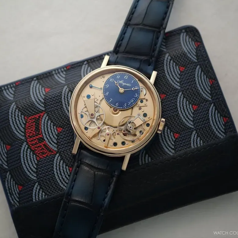 Insider: Breguet Tradition Seconde Rétrograde 7035—Blue Grand Feu Enamel and Open Architecture in Rose Gold