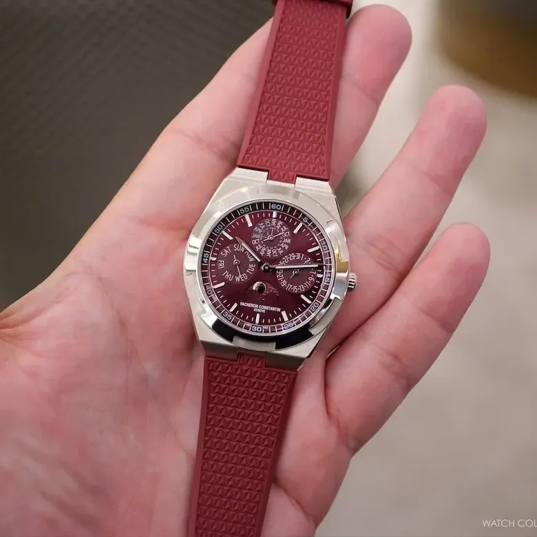 Insider: Vacheron Constantin Overseas Perpetual Calendar Ultra-Thin Burgundy Dial. Hands