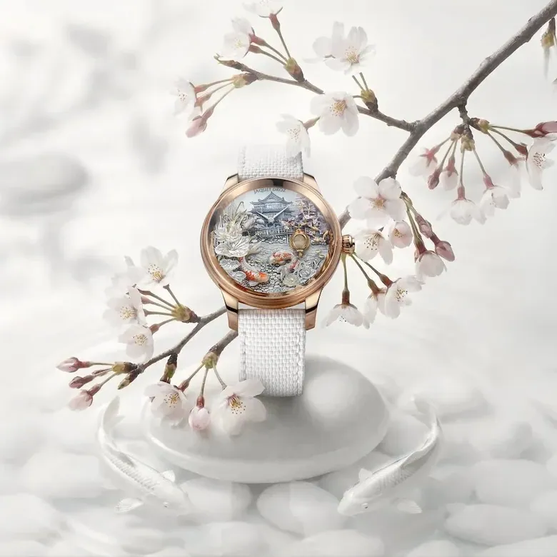 Introducing: Jaquet Droz Petite Heure Minute Red Gold Japanese Garden Unique Piece with Hand